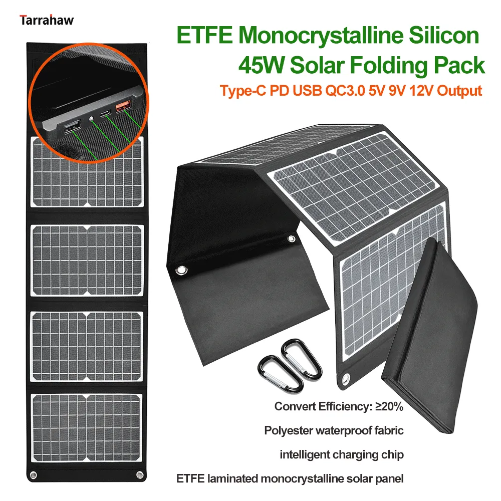 ETFE-ܰ ¾籤  , 45W,   Ÿ C, PD, USB, QC3.0, 5V, 9V, 12V , ߿, PV ÷Ʈ,  